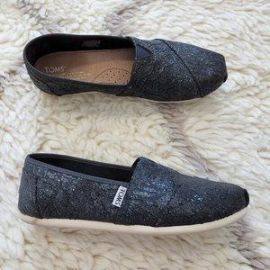 Toms Alpargata Glittery Lace slip-on sz 8.5